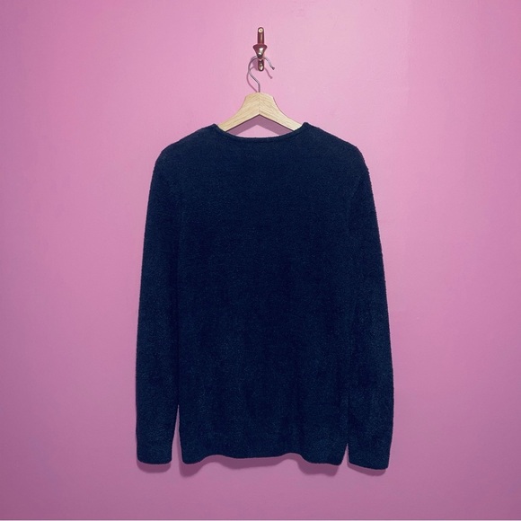 Barefoot Dreams Sweater Men's Small Blue Navy Tidewater CozyChic Lite V-Neck - Picture 4 of 11